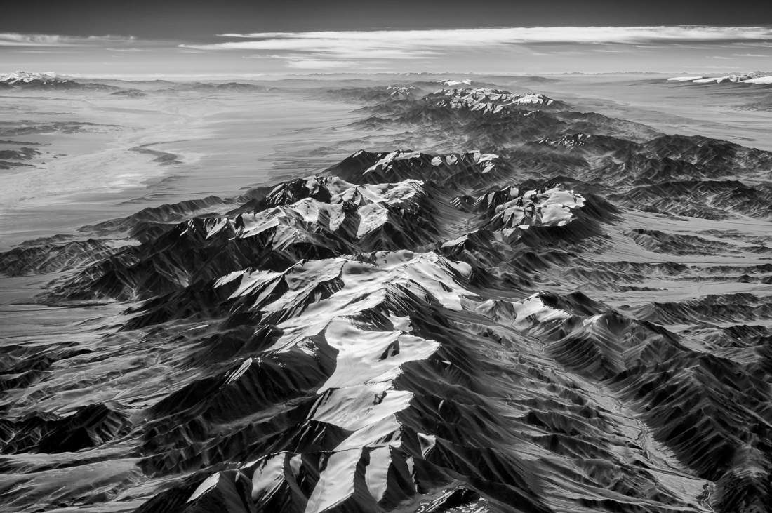 Roof of the World; Karakoram and Kunlun Mountains in infrared.