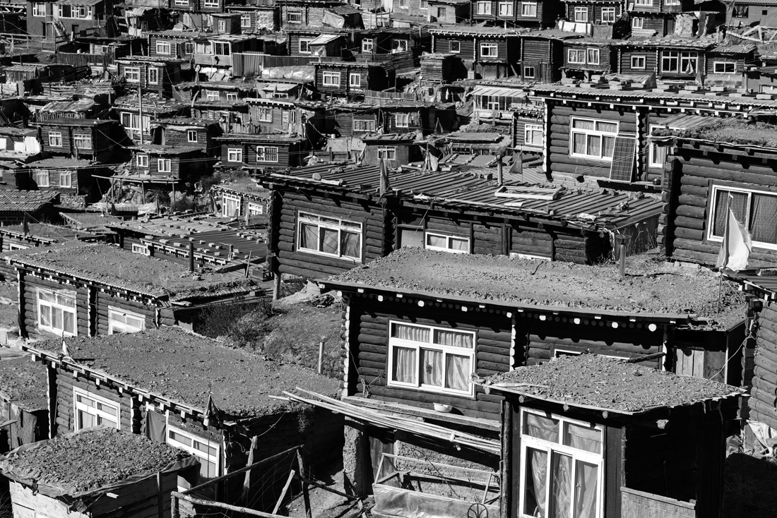Boxes on the hillside