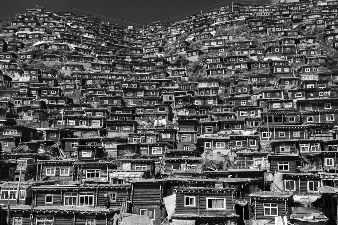 Boxes on the hillside