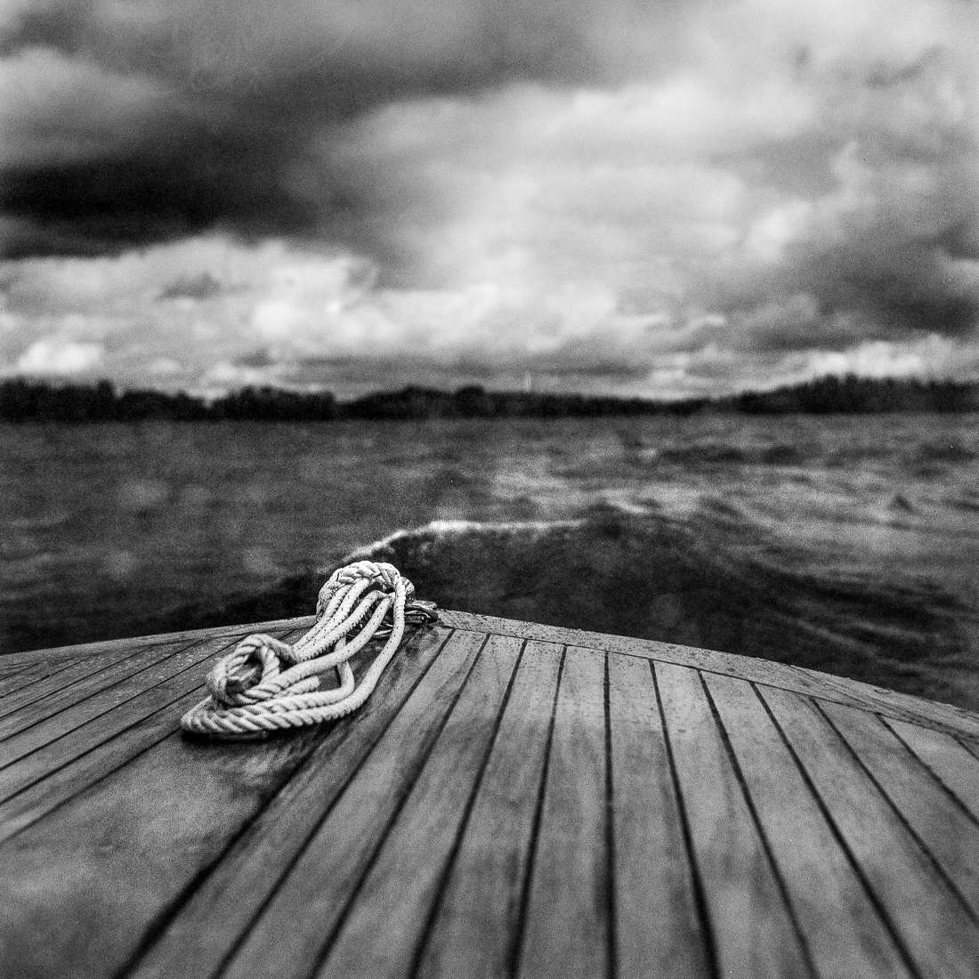 Stormy lake