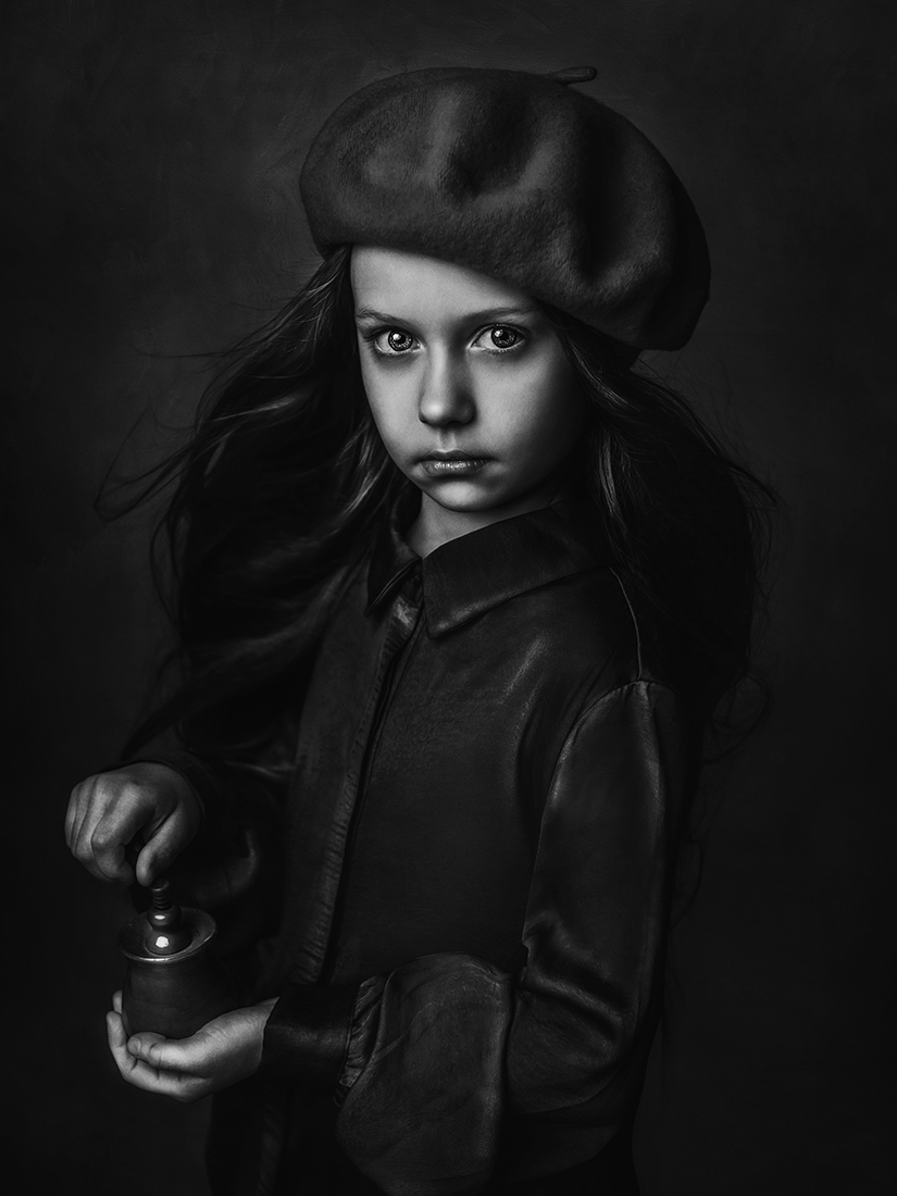 a girl with mill