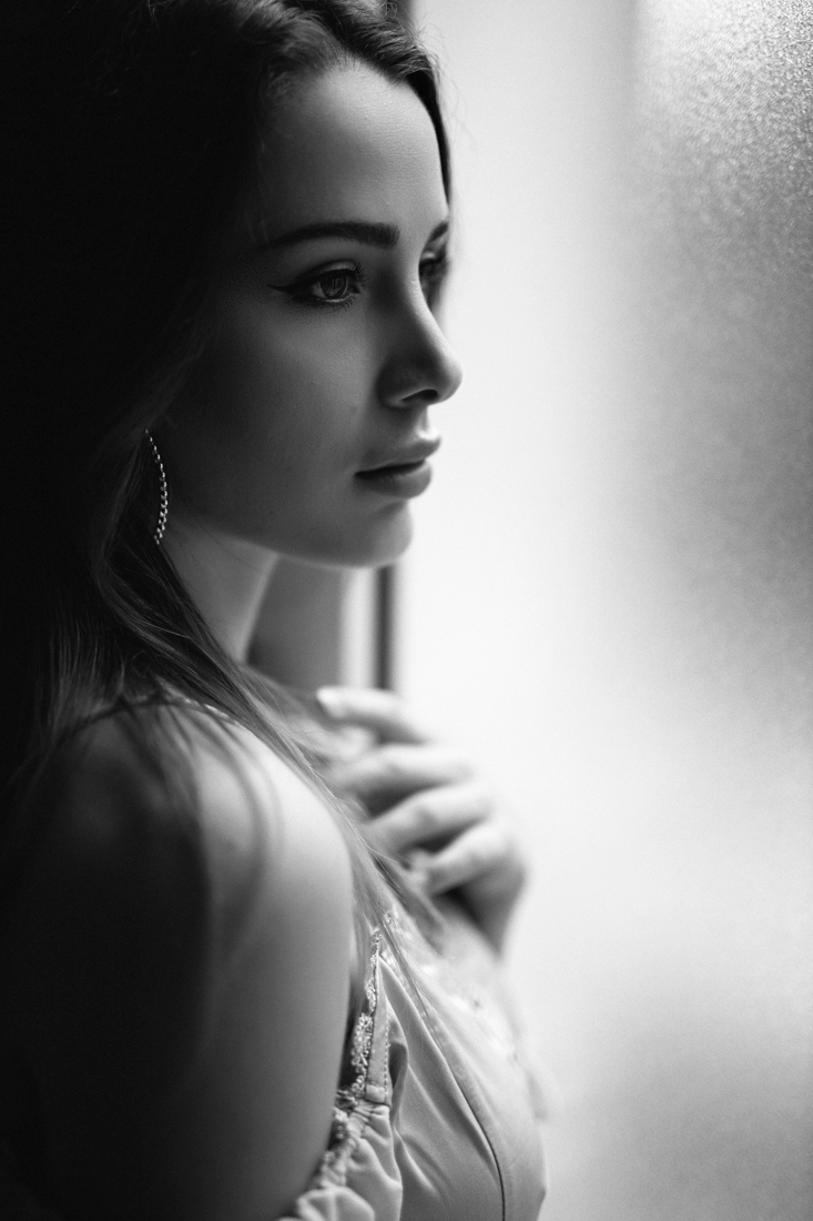 At the window