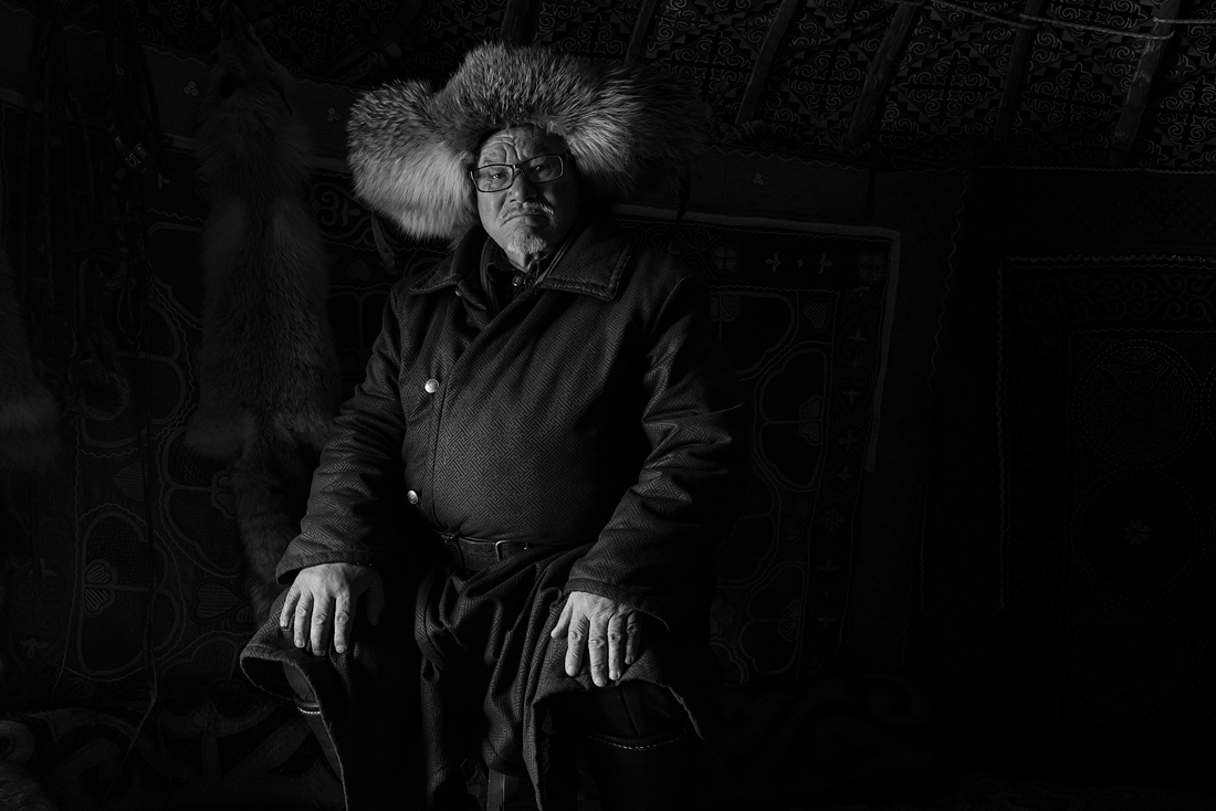Portrait of A Eagle Hunter Family 