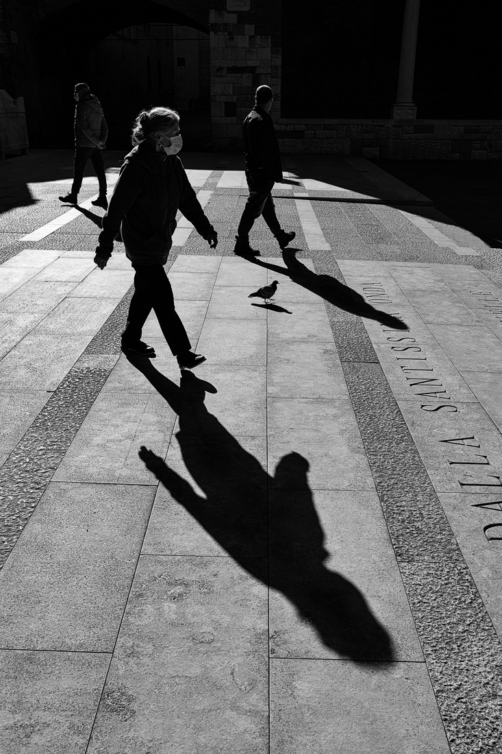 Backlit people
