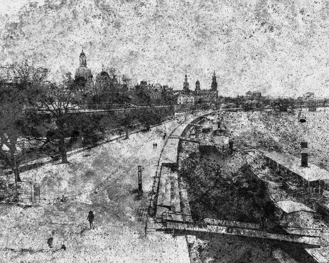 Winter view of the Dresden Old Town