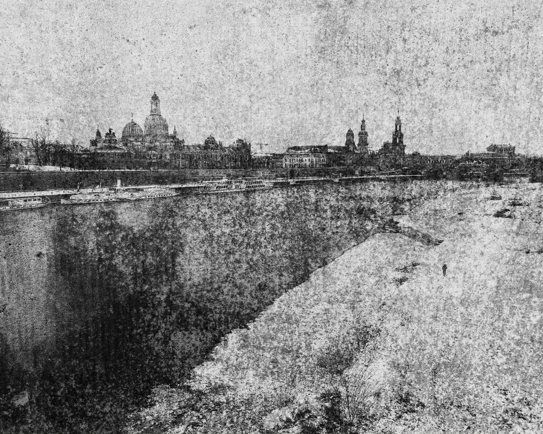 Winter view of the Dresden Old Town