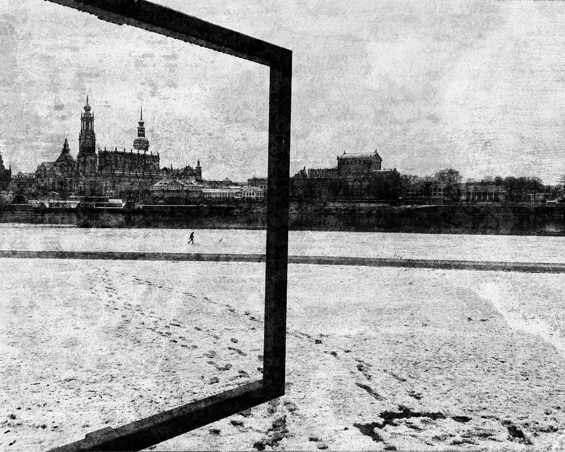 Winter view of the Dresden Old Town