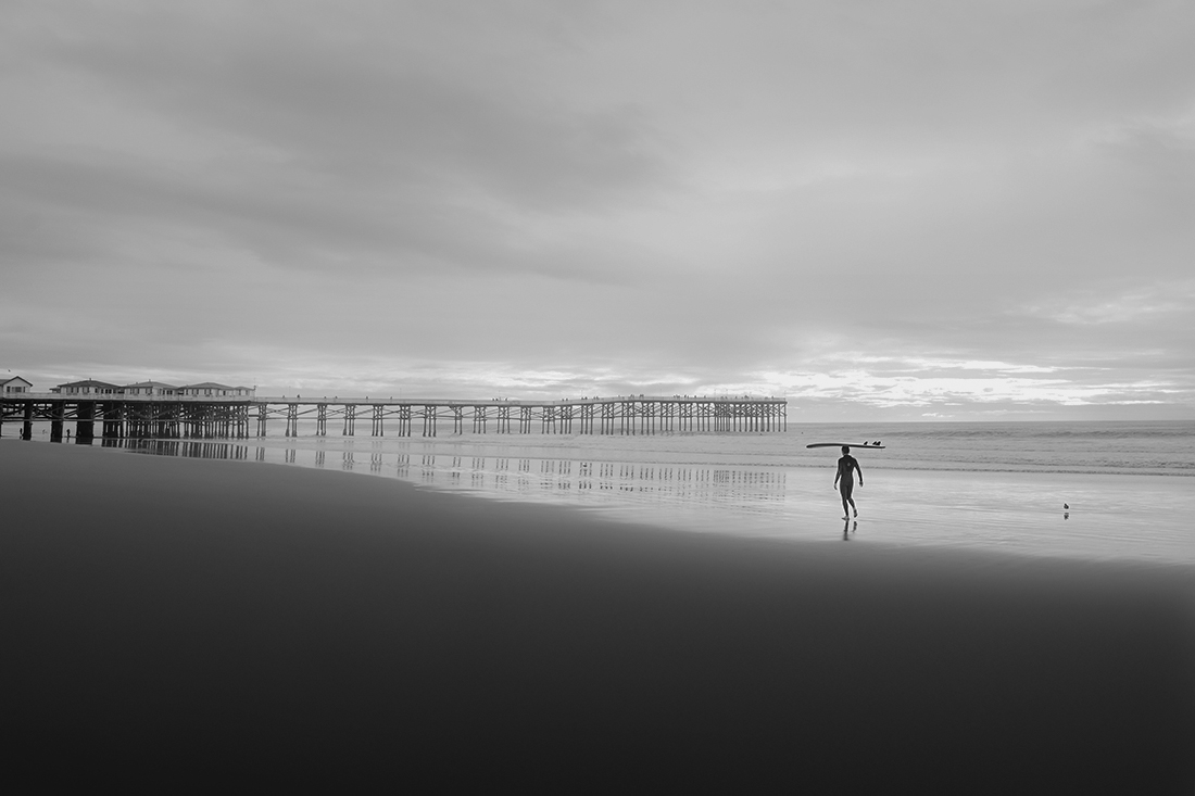 Surfer at Crystal Pier