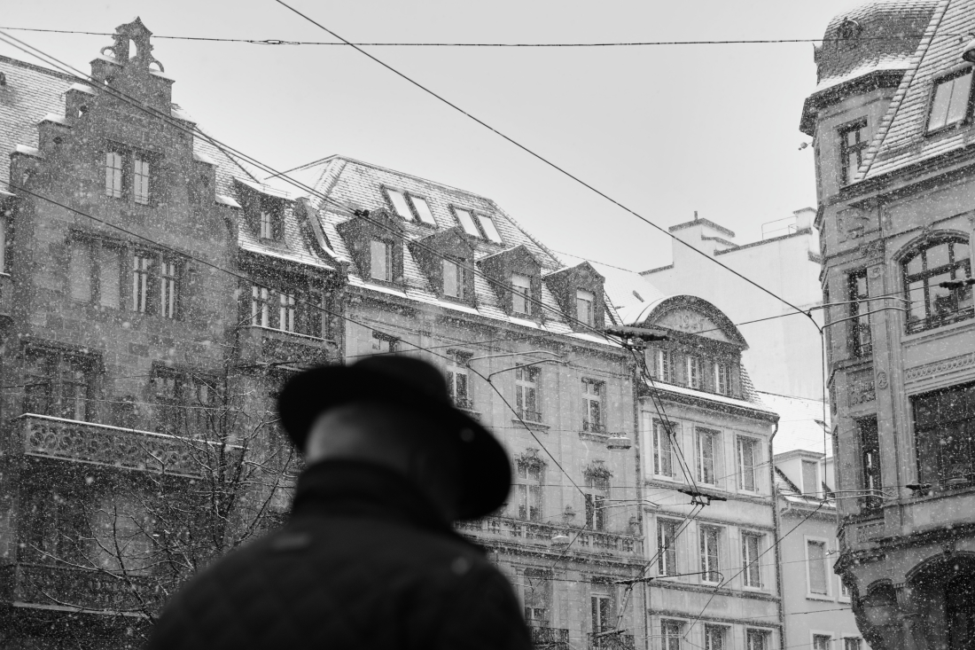 Snowfall over Basel