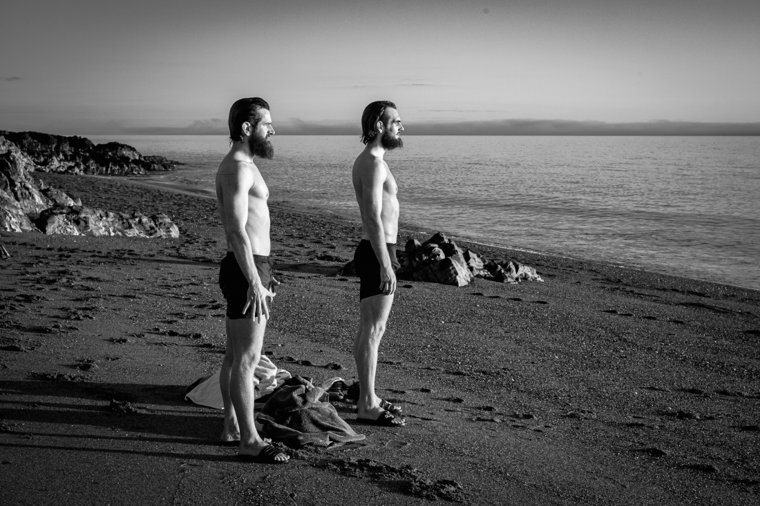 Two brothers medidating