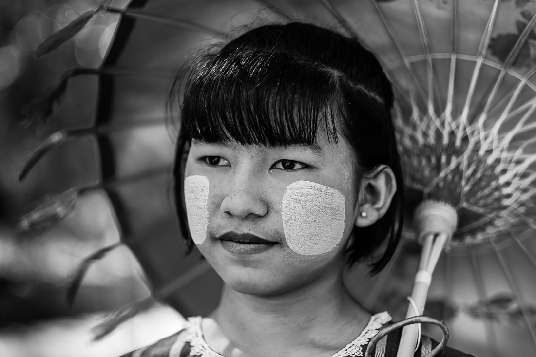 Burmese people with Thanaka