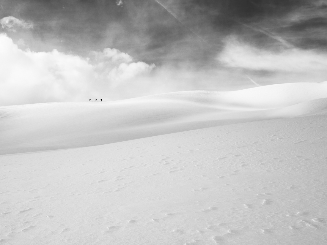 Three skiers