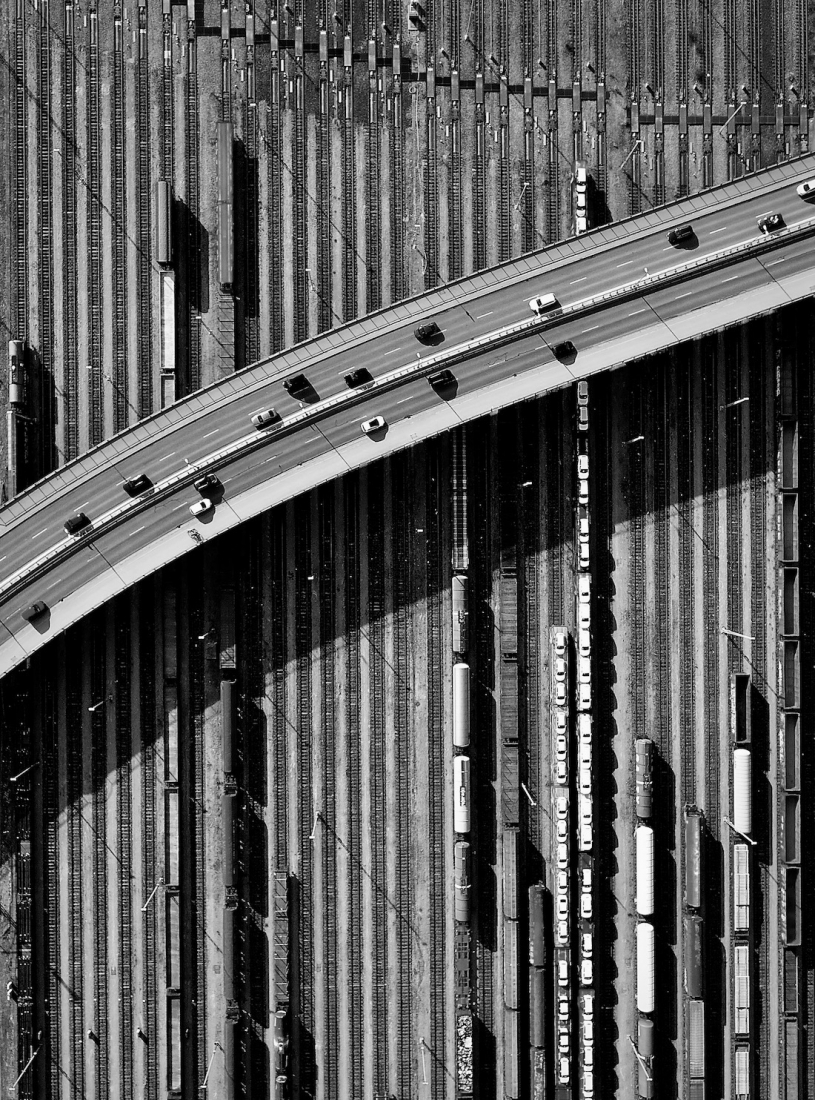 Architectural forms turn in photographic abstracts