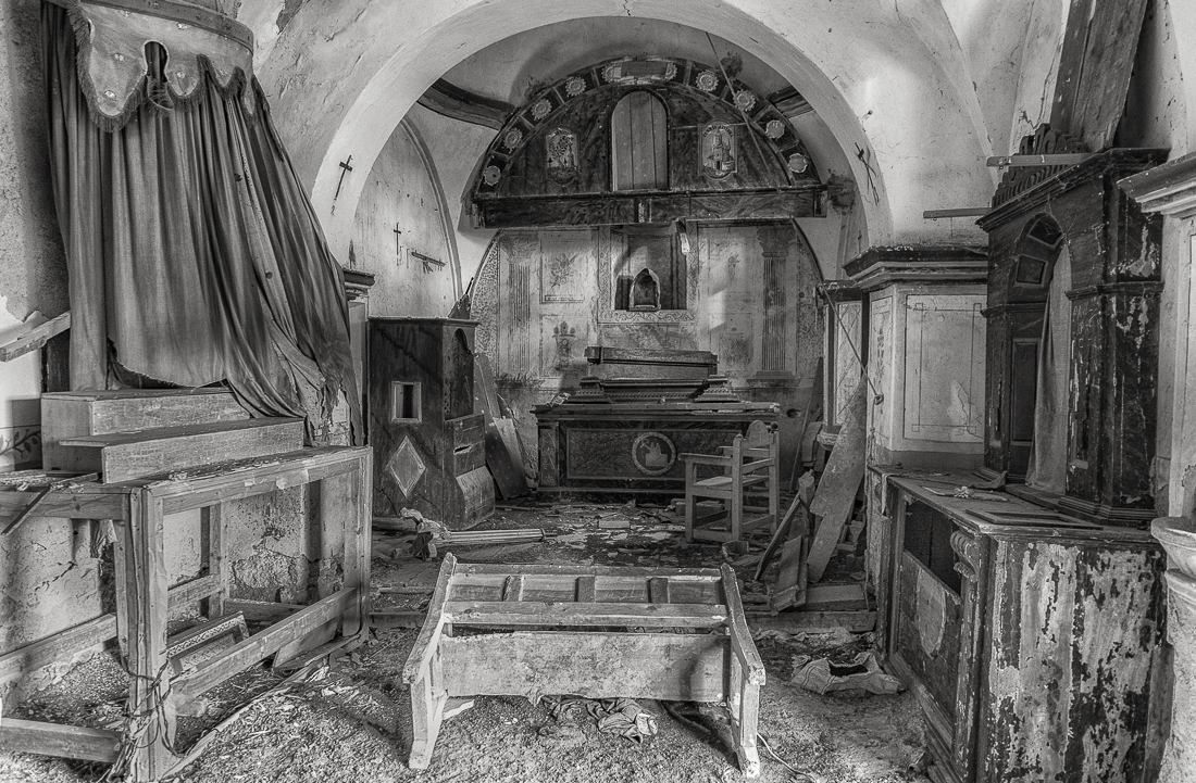 Abandoned and decaying architecture: ruined churches