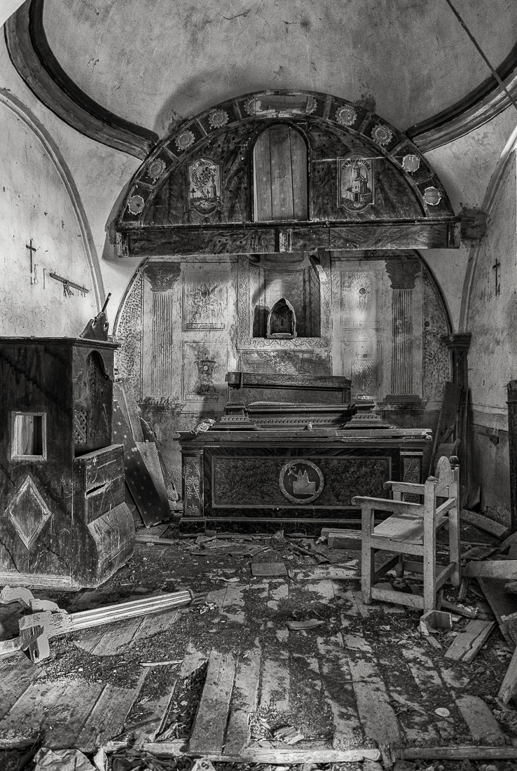 Abandoned and decaying architecture: ruined churches