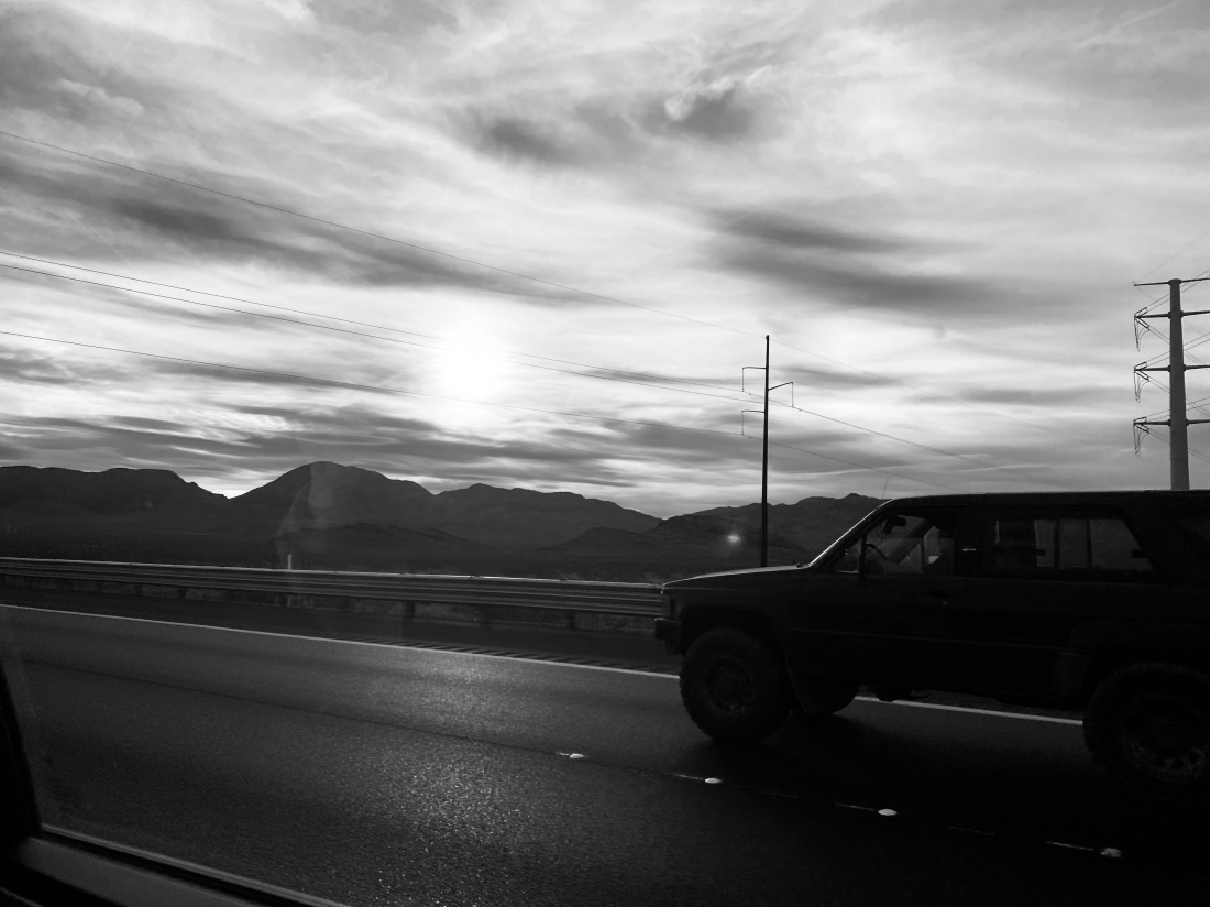 Scenery outside the car window
