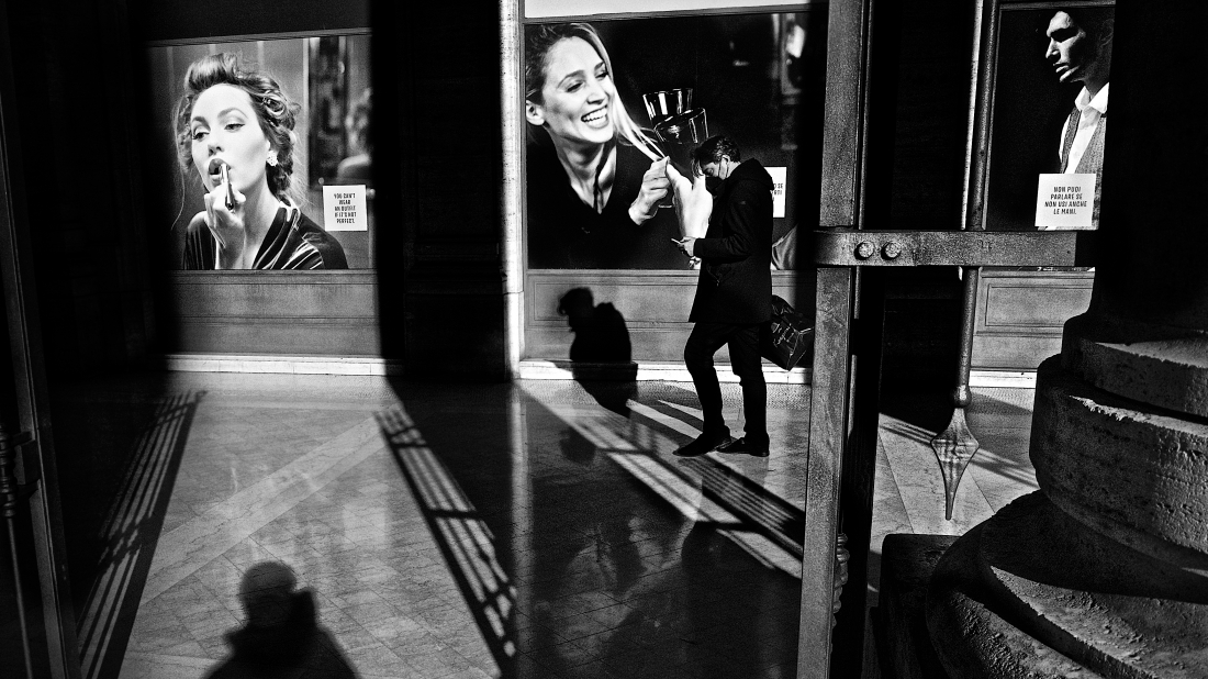Advertising woman in Rome.