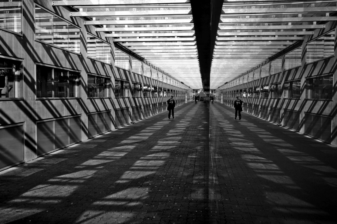 People in geometry of light and shadow