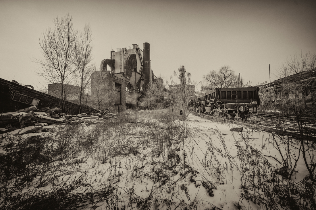 Landscape of abandoned factory 