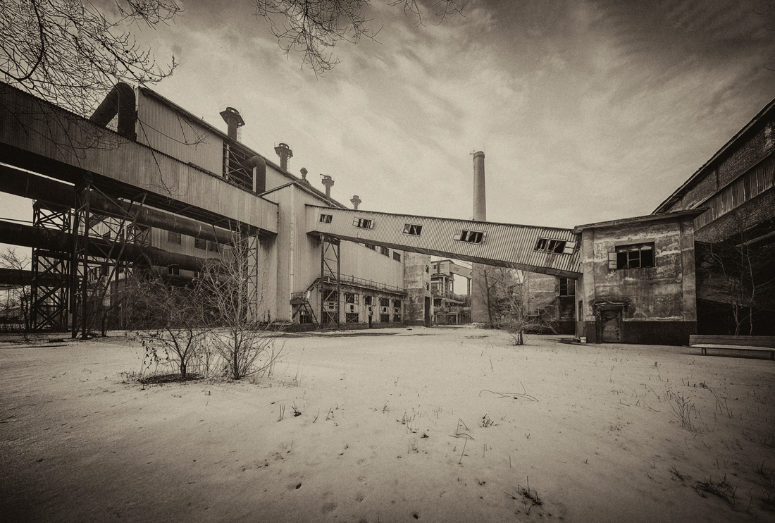 Landscape of abandoned factory 