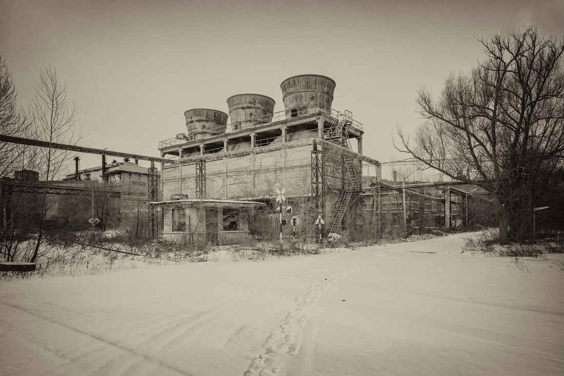 Landscape of abandoned factory 