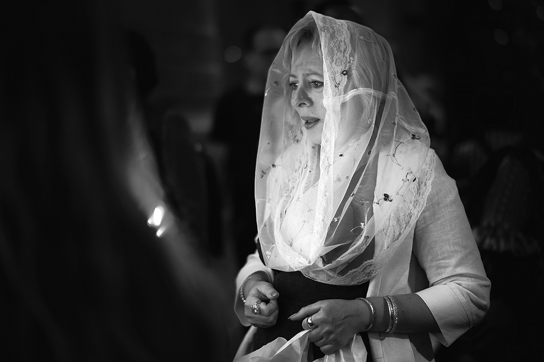 Pilgrims at the Church of the Holy Sepulchre, Jerusalem.