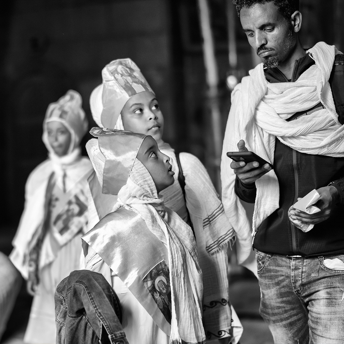 Pilgrims at the Church of the Holy Sepulchre, Jerusalem.
