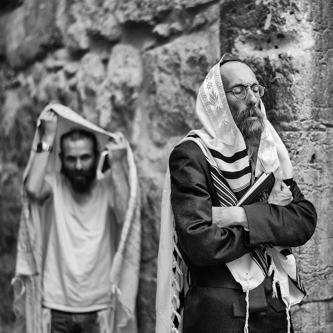 Worshippers at the Western Wall Synagogue, Jerusalem