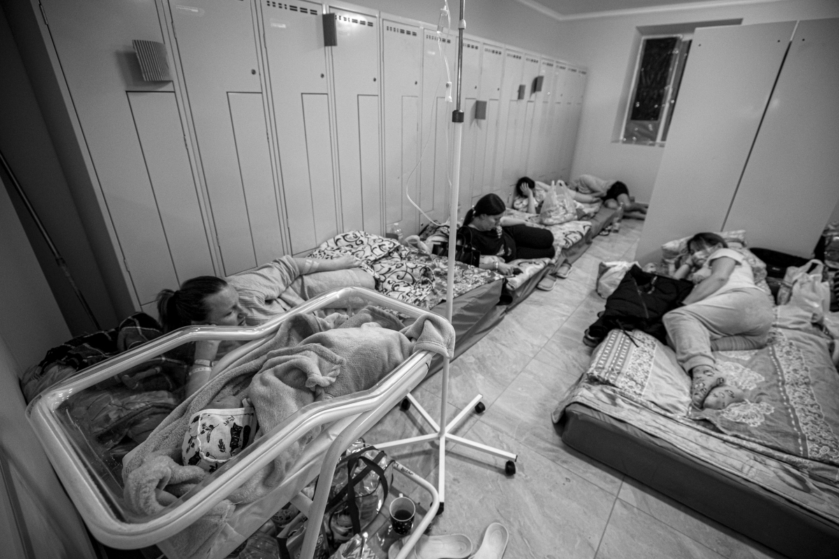 Babies are born in shelters