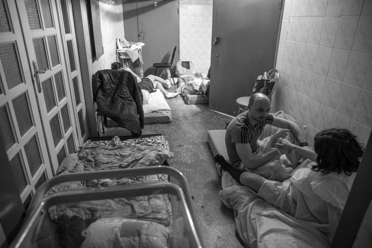 Babies are born in shelters