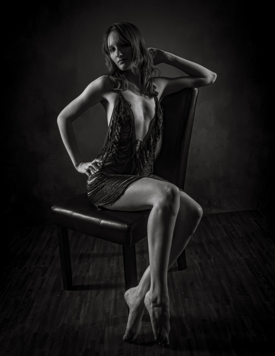 Bethany in black and white