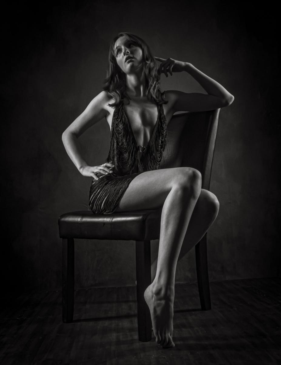 Bethany in black and white