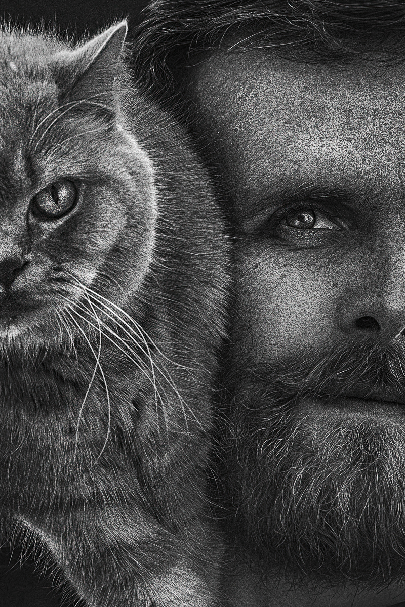 With the cat
