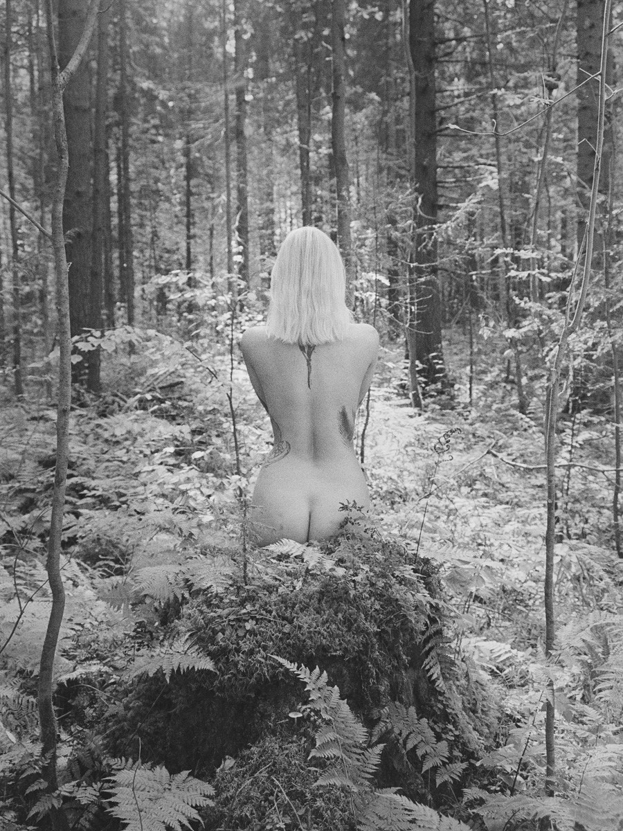 In the forest in autumn.