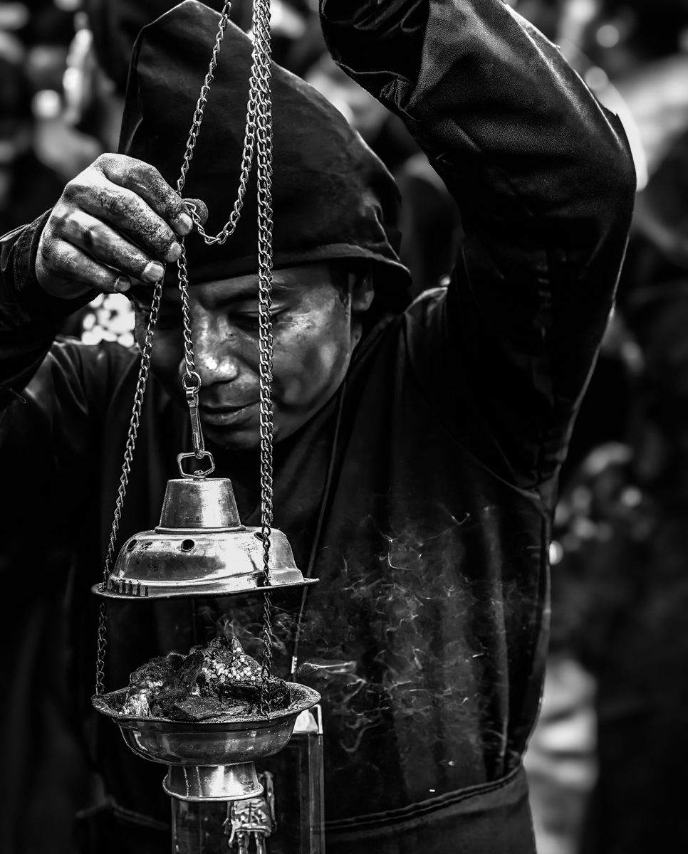 Faces of Good Friday in Antigua Guatemala