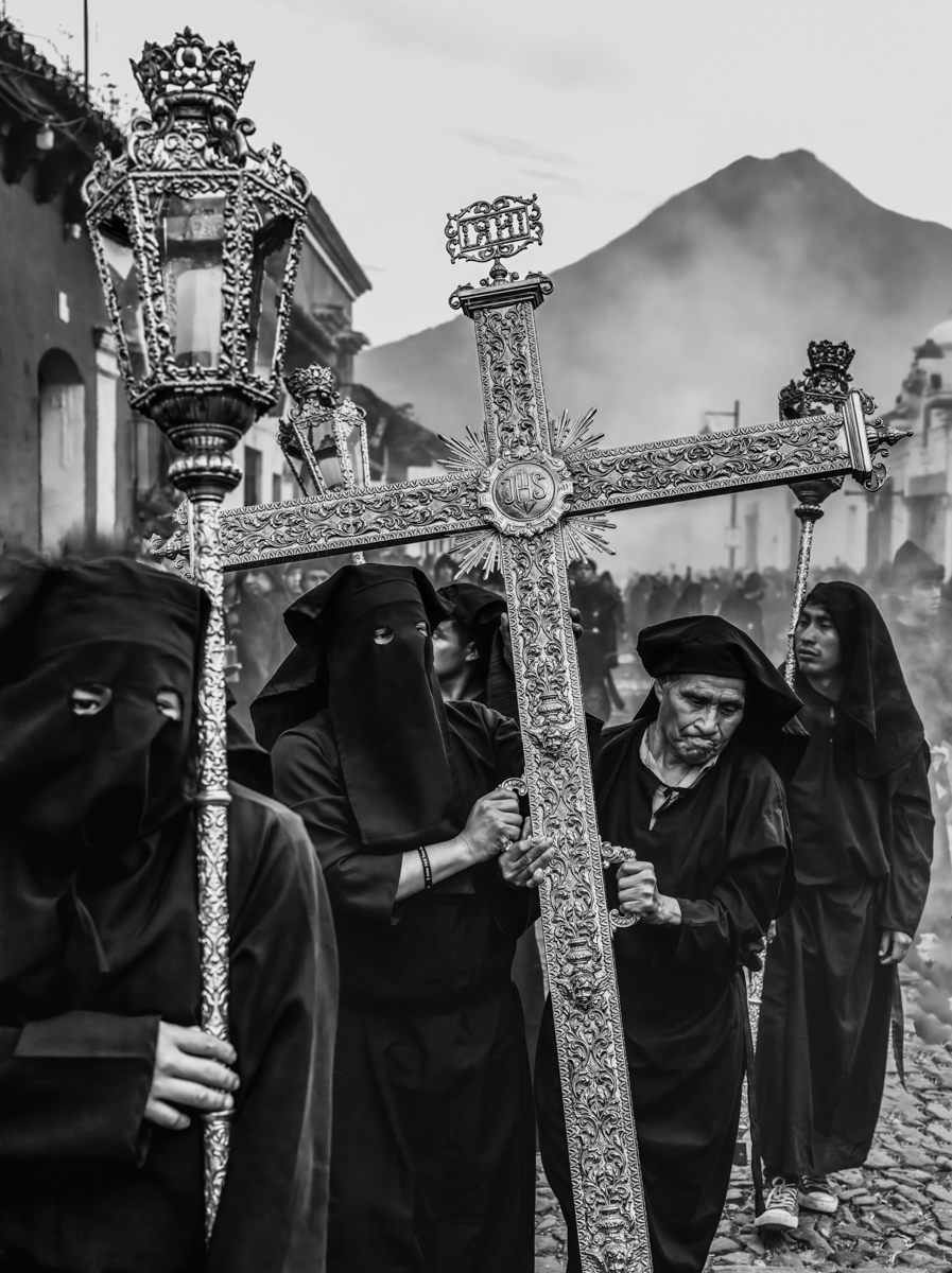 Faces of Good Friday in Antigua Guatemala