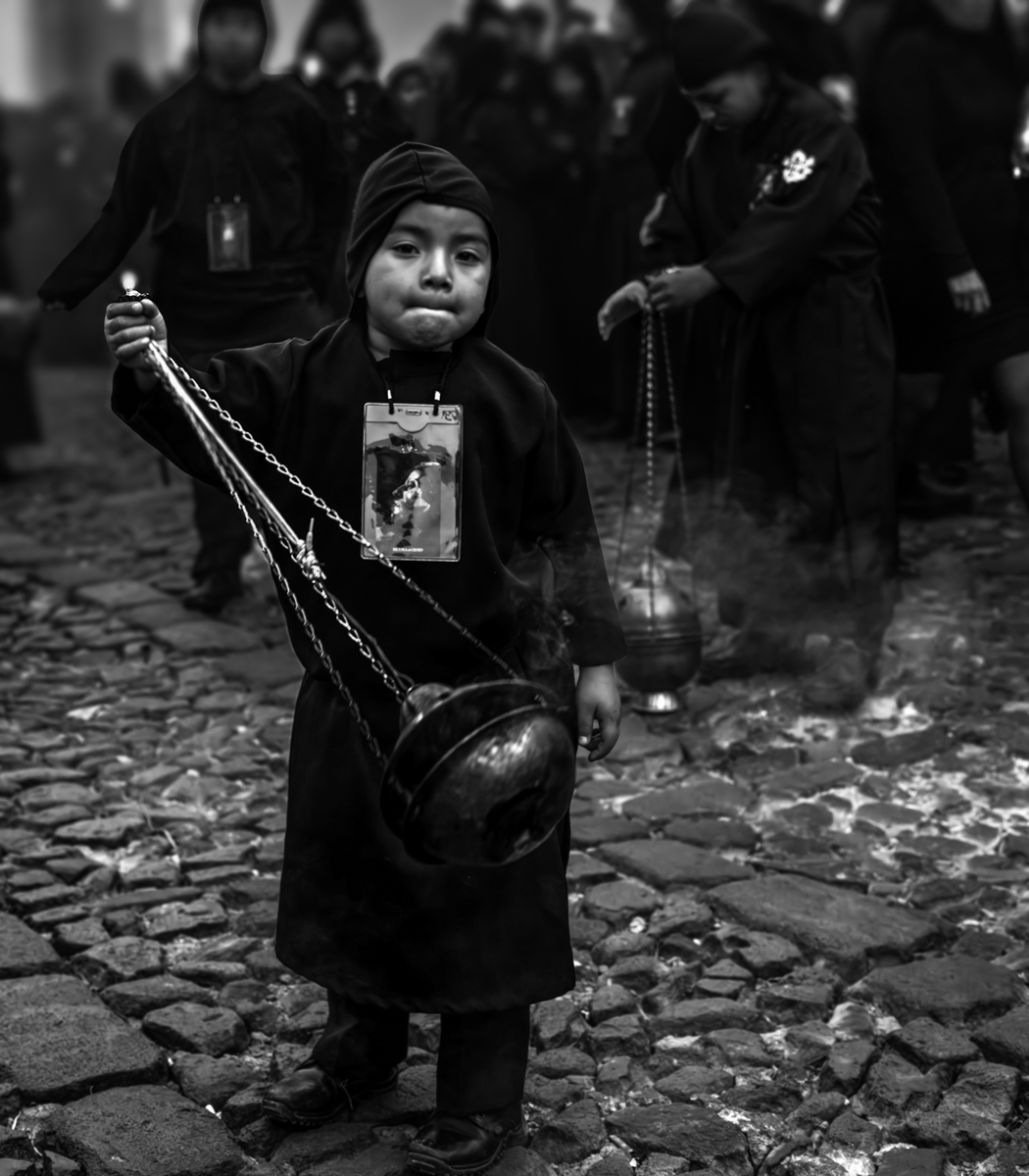 Faces of Good Friday in Antigua Guatemala