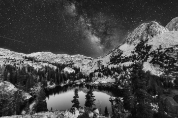 Milky Way and Meteor Shower, Robinson Lakes