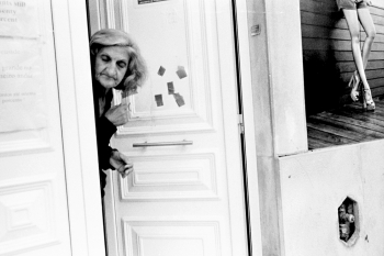 The woman on the door