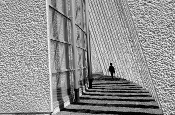 Walking through geometric shapes in Austin