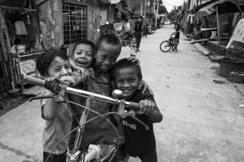 Children on bicycles