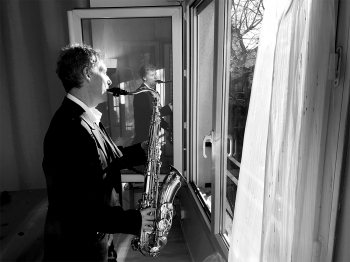 The man with a saxophone