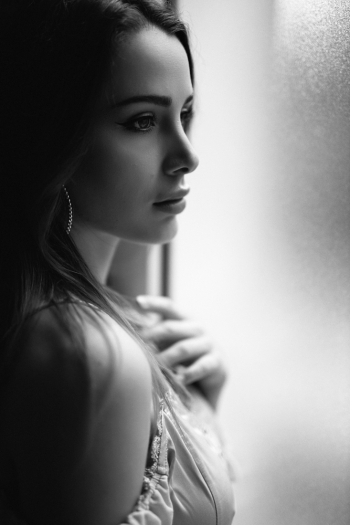 At the window
