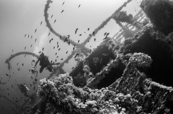 At the wreck