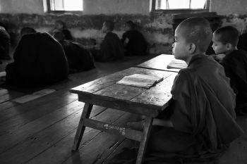 Day-to-day life of young burmese monks.