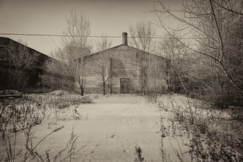 Landscape of abandoned factory 