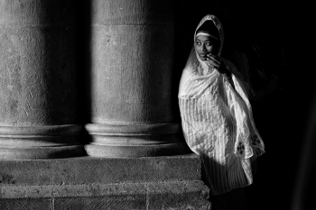 Ethiopian Orthodox pilgrim, Church of the Holy Sepulchre, Jerusalem