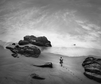 Walking down the beach