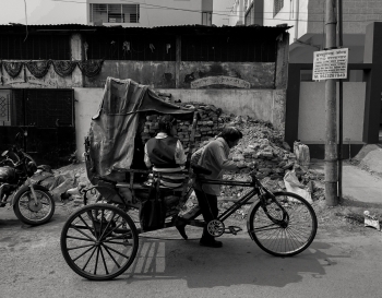 School kids and Rickshaw wala