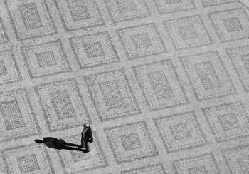 Lonely man and his shadow